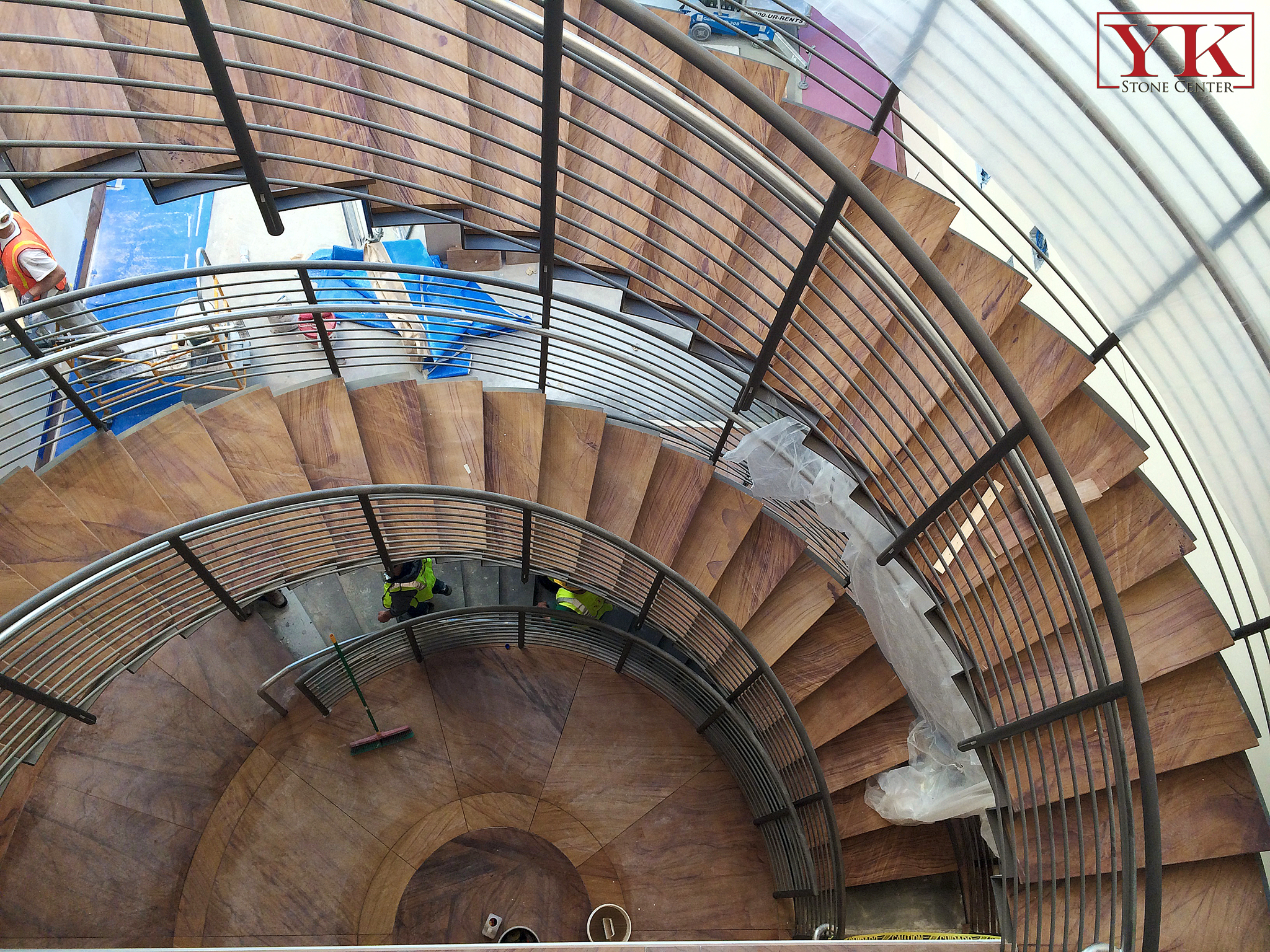 before and after antero resources completed project in denver colorado, installed raound stairs in antero resources building, union one station in denver colorado, yk stone center