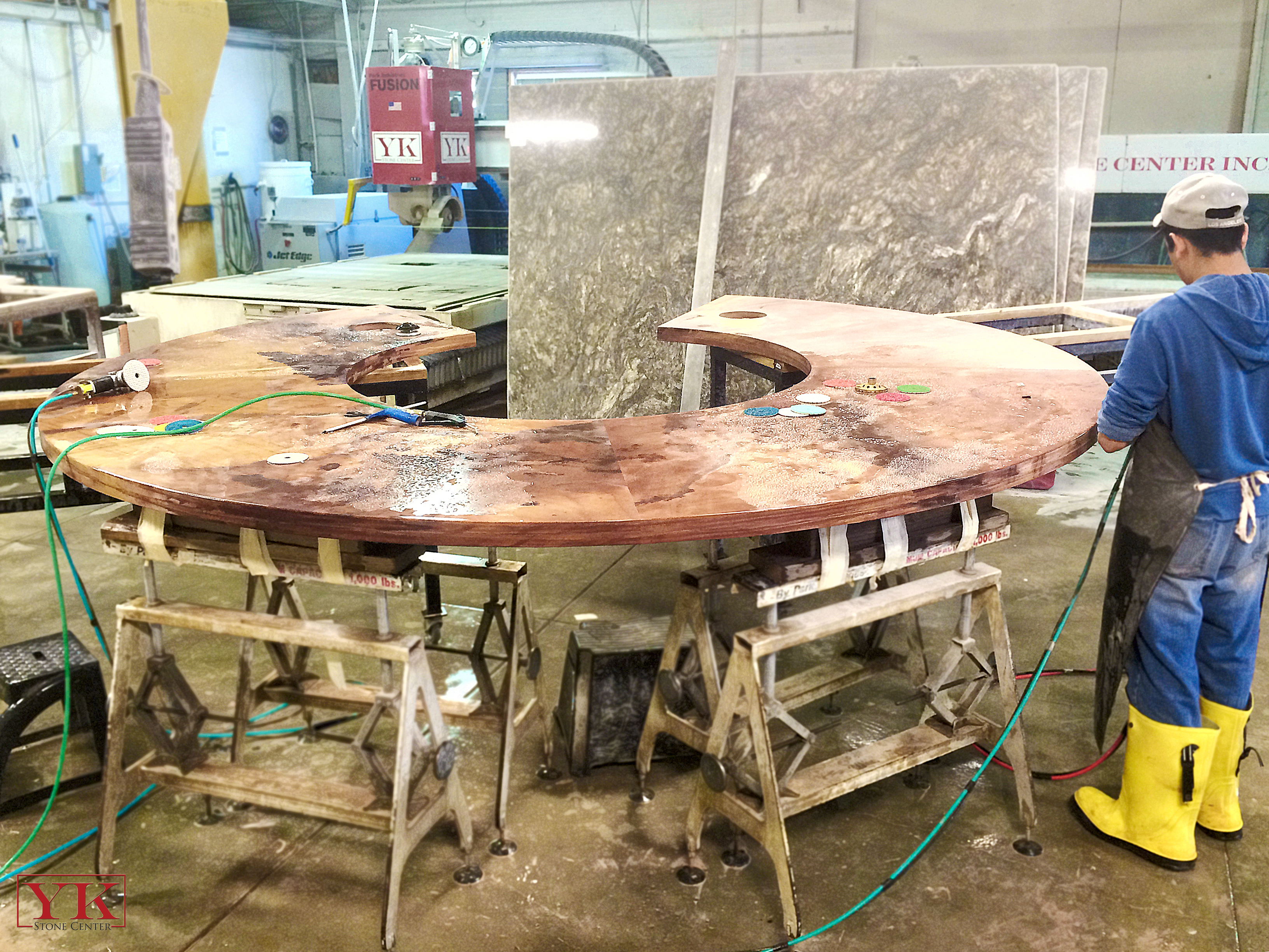 union station tables, fabrication for antero resources in denver colorado, yk stone center fabrication shop denver, co