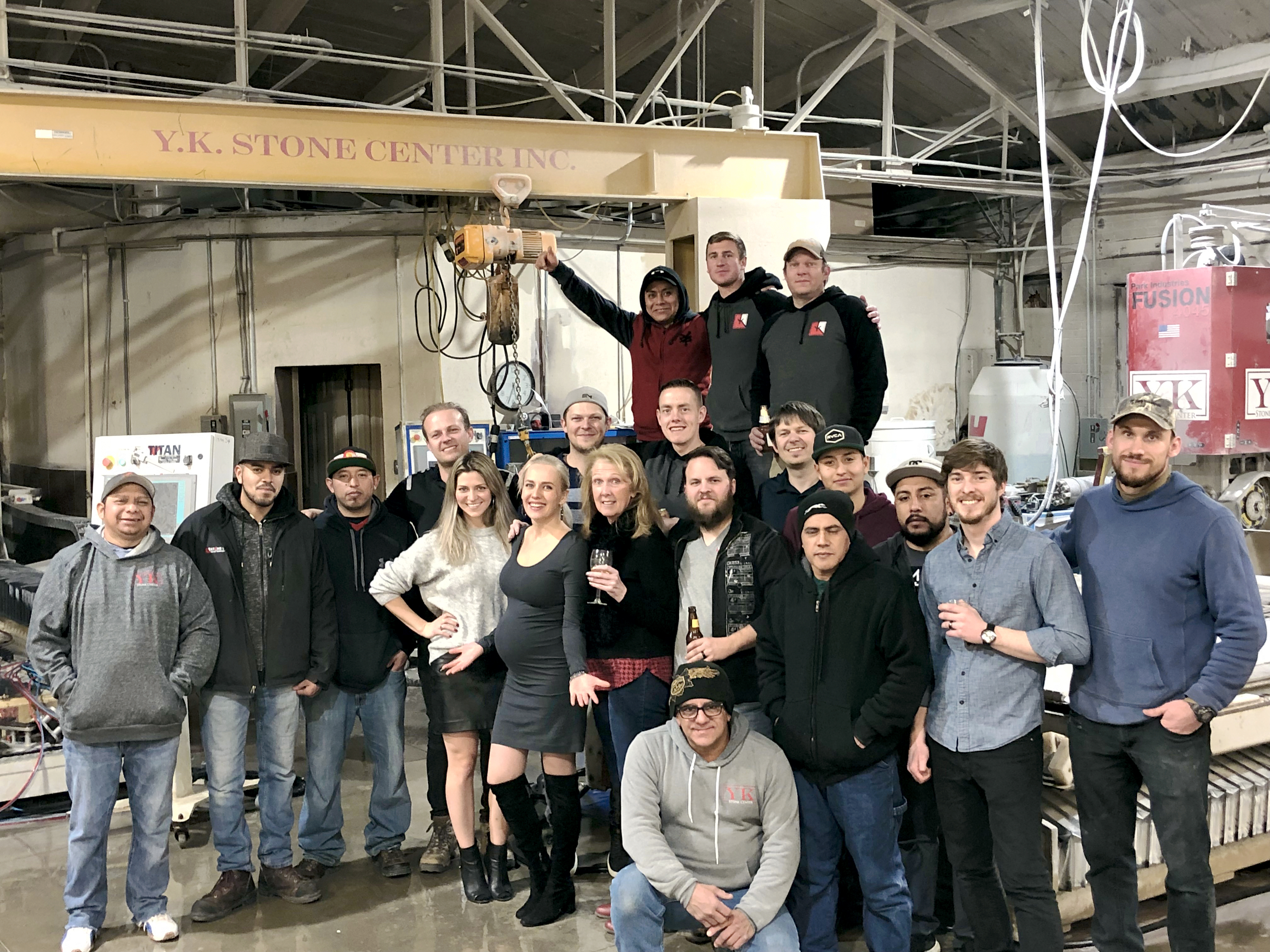 YK Stone Center Shop Crew 2019. Fabrication shop